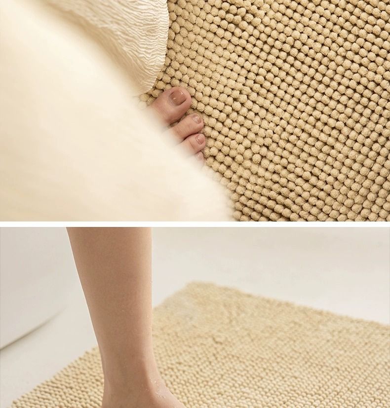 Chenille-Badezimmerteppich – Superweiche und saugfähige, rutschfeste Bodenmatte für Schlafzimmer und Badezimmer. Plüschige Mikrofaser mit schnelltrocknender Rückseite (50,8 x 76,2 cm)_voghion.com