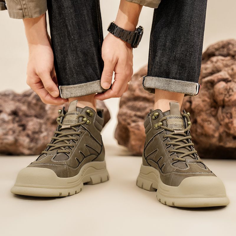 Neu Leder Frühling herren Schuhe High-top herren Erhöhung Werkzeug Martin Stiefel_voghion.com