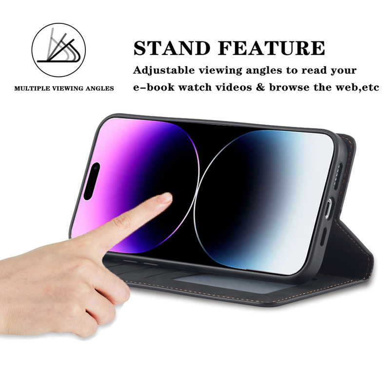Wallet Business Magnetic Flip Leather Card Slot Case Cover For iPhone 14 Pro Max 13 12 11 SE 2020 X XR XS Max 8 7 6 6S Plus 5 5S_voghion.com