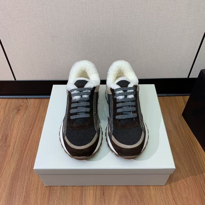 Sneakers alla moda autunno inverno 2025, nuove, foderate in pile, in lana, con suola spessa, allacciate, in vera pelle, versatili e comode._voghion.com