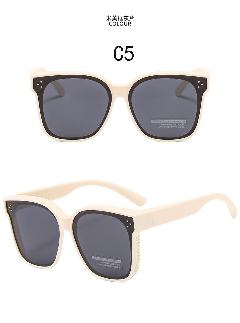 Unisex-set med spegelmyopi-solglasögon Herrmode Fyrkantiga polariserade UV-skyddande solglasögon för bilkörning Damglasögon med stora bågar_voghion.com