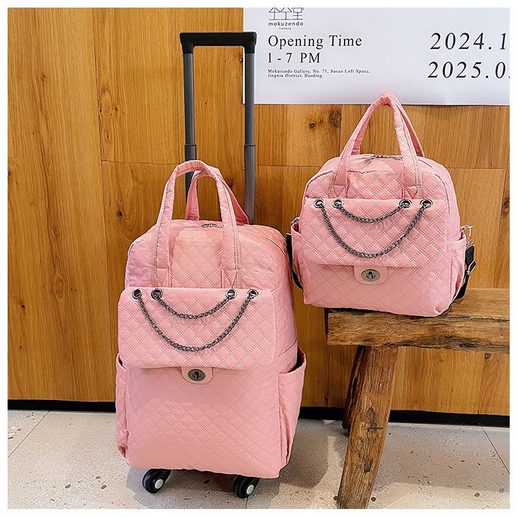 Stilvolles Damen-Trolley- und Rucksack-Set – 20-Zoll-Handgepäck mit Spinner-Rädern, wasserdichtes Oxford-Gewebe, leicht und robust für unterwegs_voghion.com