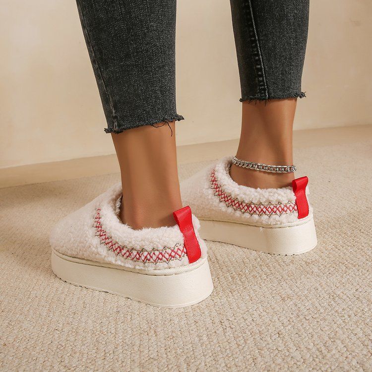 Women's Shoes Thick Soled Slippers For Women, Winter New Warm Fur Snow Boots And Cotton Slippers For Women_voghion.com