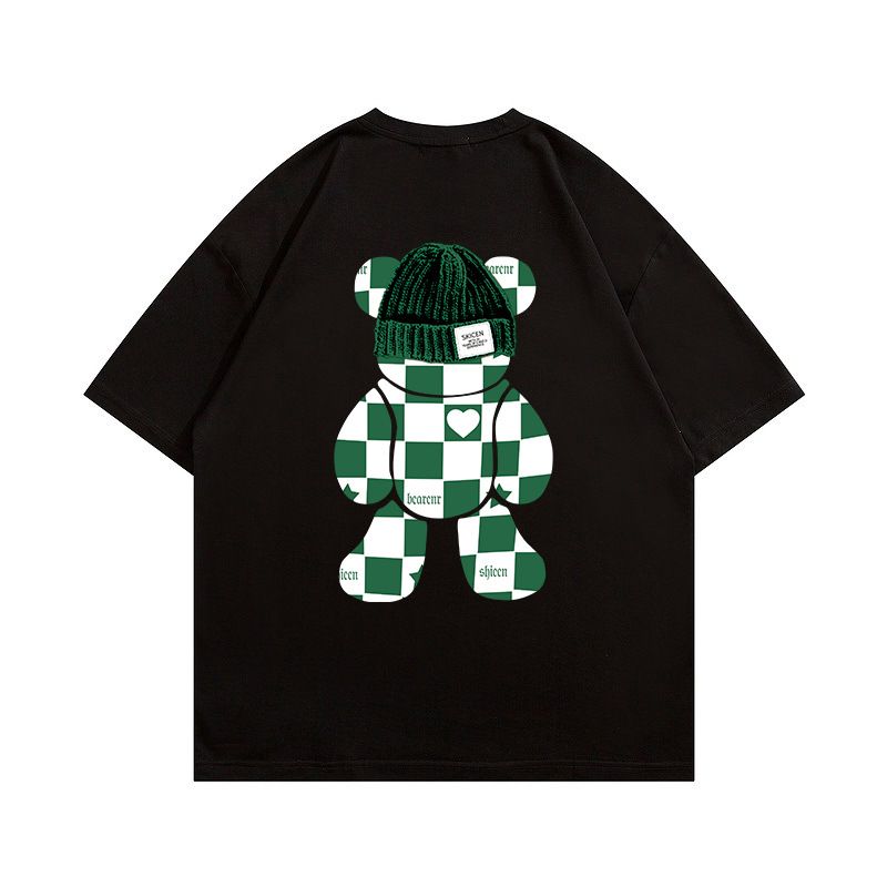 Women's combed cotton large size fat mm slim oversize short sleeve ins foreign style Hong Kong style niche T_voghion.com