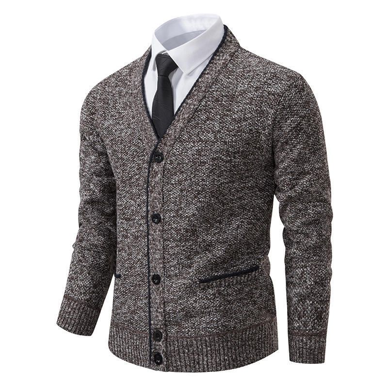 2024 Heren vest met V-hals van pluche en dik, oversized warme top voor heren, sweaterjack_voghion.com
