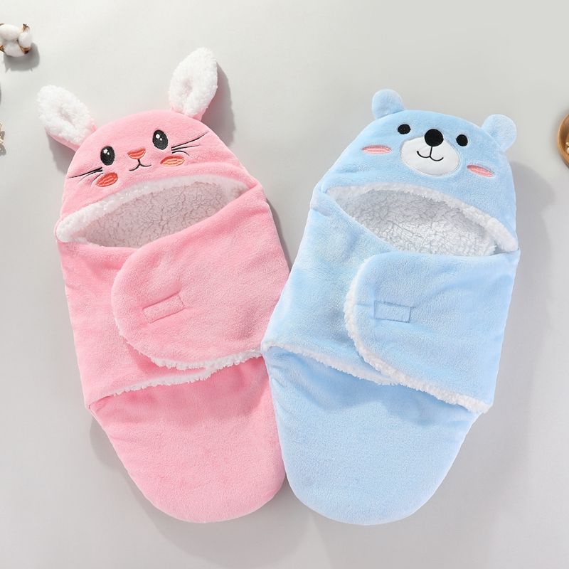 Sacos de dormir suaves para bebés, mantas cálidas para bebés recién nacidos de otoño e invierno, saco de dormir de franela con dibujos animados para bebés de 0 a 9 meses_voghion.com