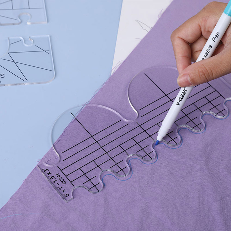 Righello acrilico Righello per cucire fai-da-te modello strumento patchwork Righello patchwork per cucire irregolare_voghion.com