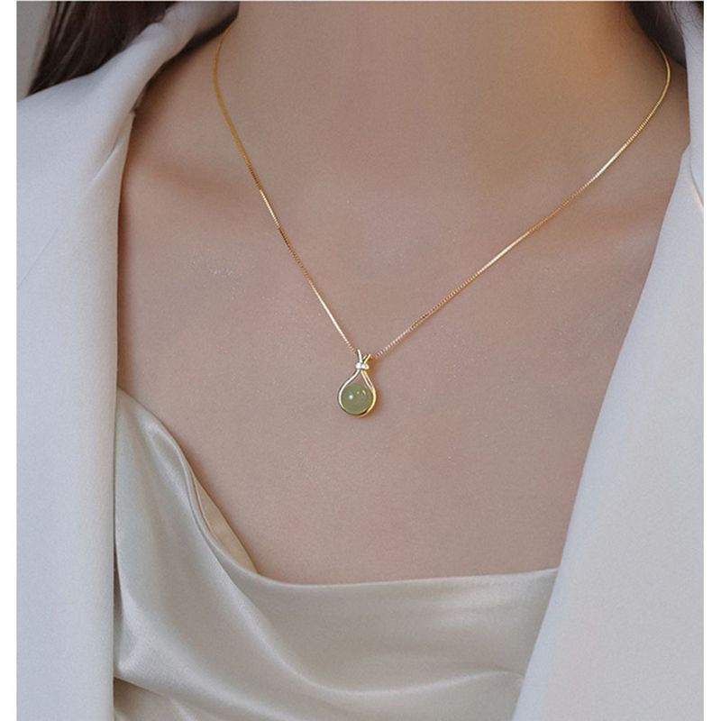 Nuova collana in argento sterling S da donna, collana a rete rossa, stile cinese, borsa della benedizione, giada versatile Hotan_voghion.com