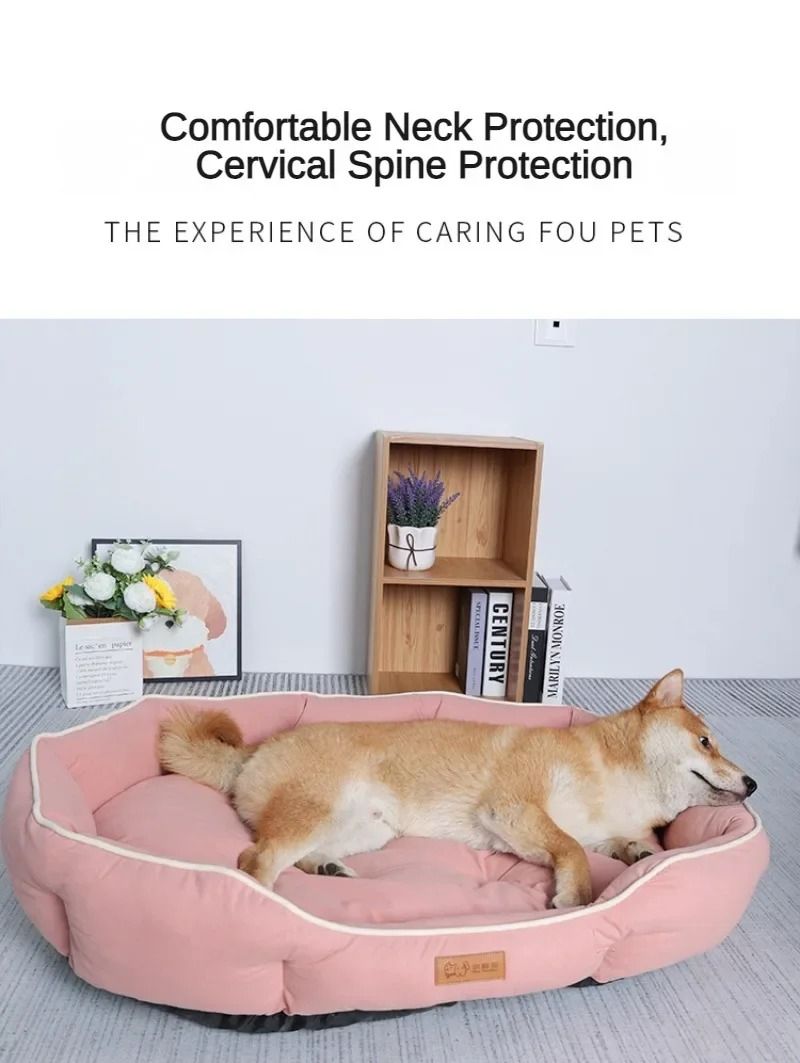 Haustierbetten für Hunde, Hundebett für Zuhause, großes Hundehüttenzubehör, waschbar, großes Bettzubehör, Plüschmatte, Zubehör, Unterlage, Bettwäsche_voghion.com
