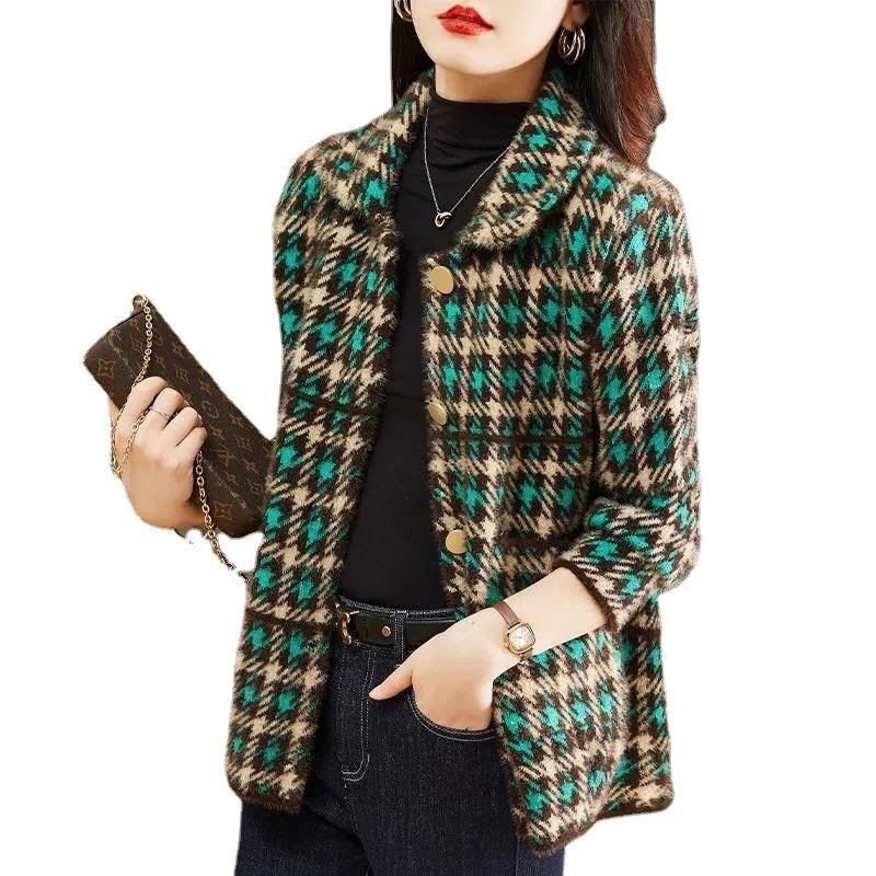 Cappotto stile Petite per donna, primavera, autunno, inverno, velluto di visone, nuovo elegante abito corto di alta moda di alta qualità_voghion.com