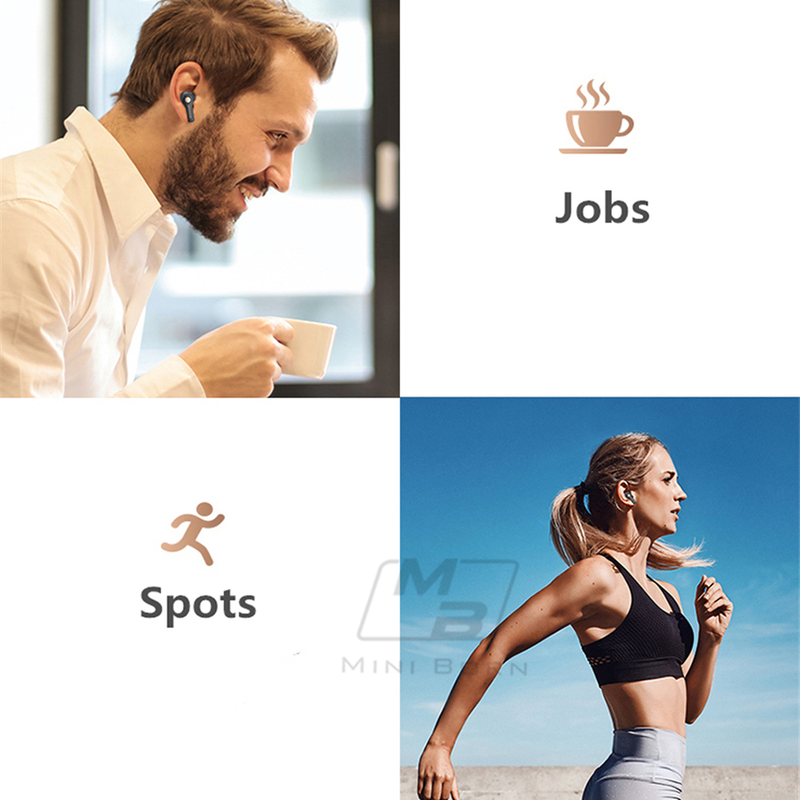 Mini Born True Bezprzewodowe słuchawki douszne Mini słuchawki douszne TWS Bezprzewodowy zestaw słuchawkowy Bluetooth V5.0 Sportowe muzyczne słuchawki stereofoniczne z redukcją szumów z mikrofonem_voghion.com