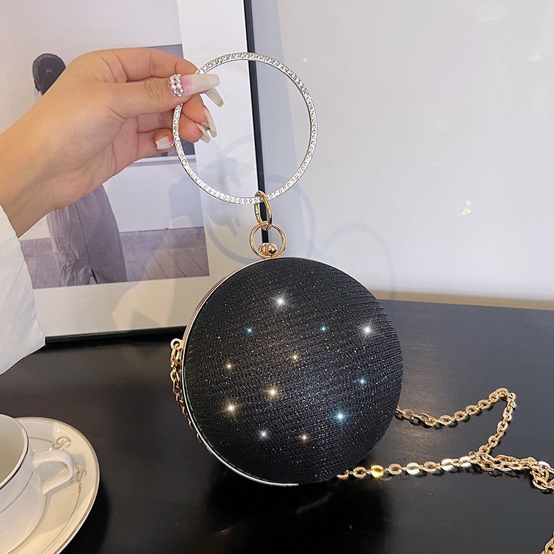 Nischendesign, runder Ball für Damen, neue High-End-Hand-Crossbody-Kette, kleine Abend-Mini-Lippenstifttasche_voghion.com