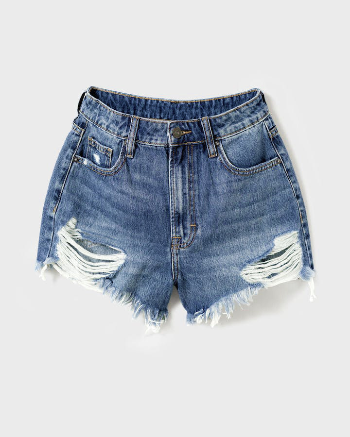 ripped denim shorts explosive style hand-worn fringed ladies denim shorts in stock_voghion.com