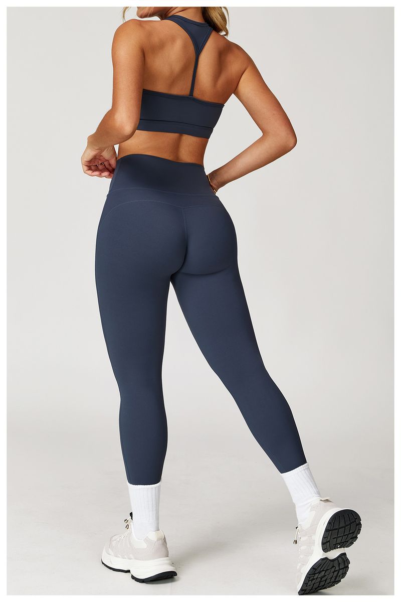 Women's Seamless High-Waisted Yoga Set With Butt-Lifting Design - Nylon Spandex Workout Outfit For Running, Fitness & Gym_voghion.com