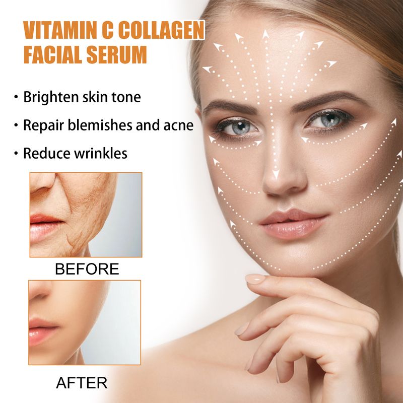 Eelhoe Vitamin C Collagen Facial Essence, Hydrating And Moisturizing Smooth Day And Night Hydrating Facial Essence_voghion.com