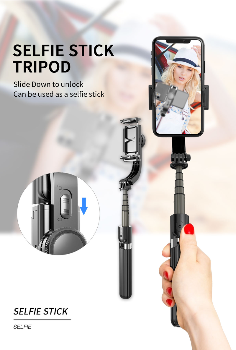 Universalledsstabilisator med selfiestick, lämplig för iPhone bärbar handhållen, universalled med tripp_voghion.com