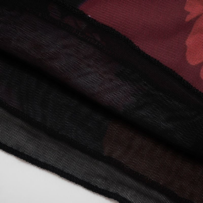 D24ST1252024 New Sexy Suspender Printed Double-layer Lace Top Slim Fit Hip Hugging Short Skirt Set_voghion.com