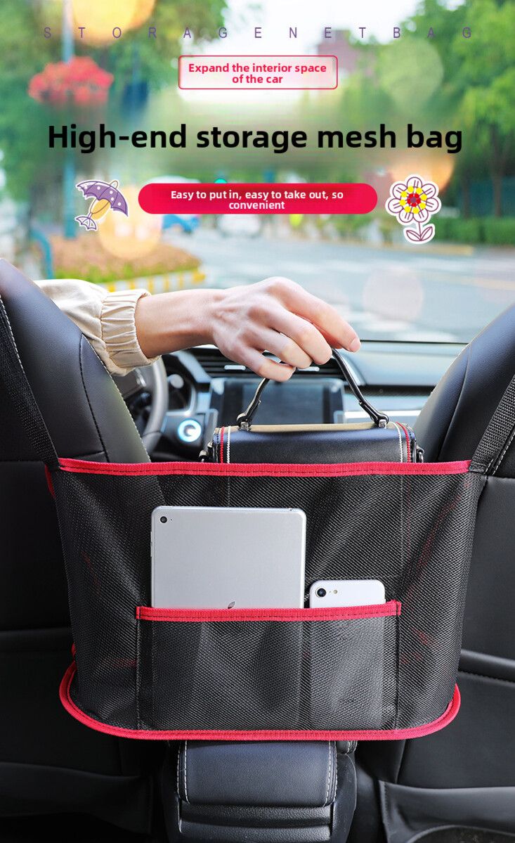 Hanging Central Control Isolation Net Pocket Multi-Functional Storage Organizer Bag For Car Interior Decoration_voghion.com