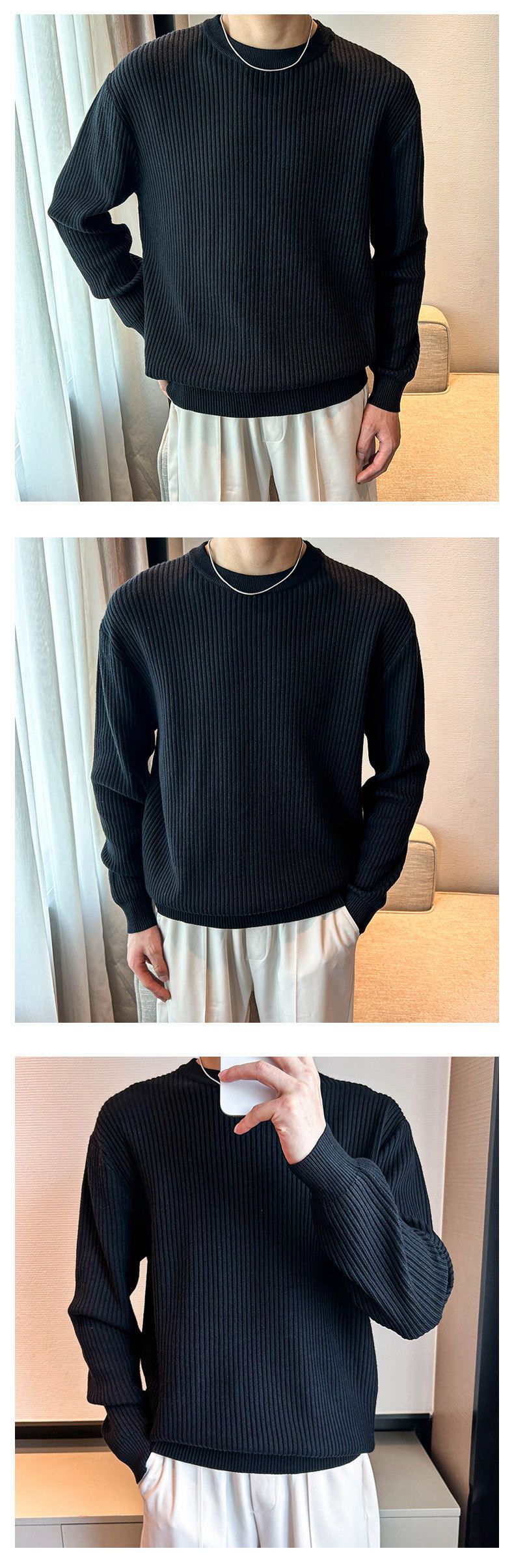 Men’s Slim-Fit High Neck Sweater – 7 Solid Colors, Breathable & Wrinkle-Resistant For Business Casual & Layering_voghion.com