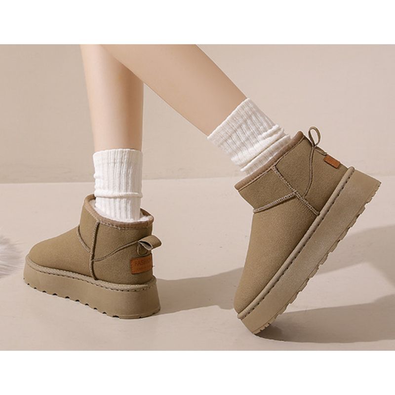 Snow Boots Women 2024 Winter New Women's Shoes Short Tube Warm Cotton Shoes Plus Velvet Thick Shoes Women's Boots_voghion.com