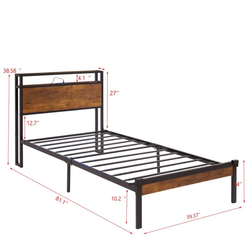 Telaio facile senza letto con dimensioni sotto una piattaforma di stoccaggio con molle USB tavola di legno in metallo necessaria letto e pediera box doppio RIVESTIMENTO_voghion.com