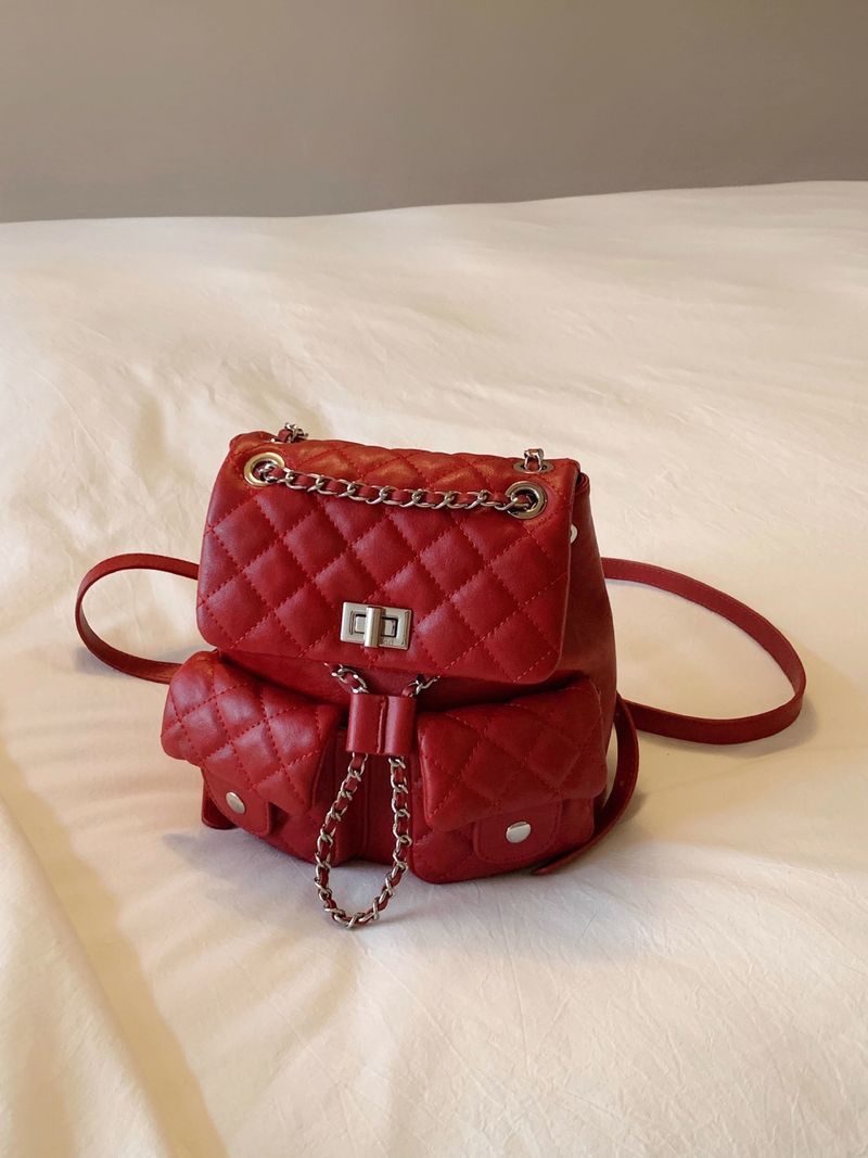 Nanfeng Chio2nd Burst Berry Women's 2025 New High-end Quilted Chain Small Backpack_voghion.com
