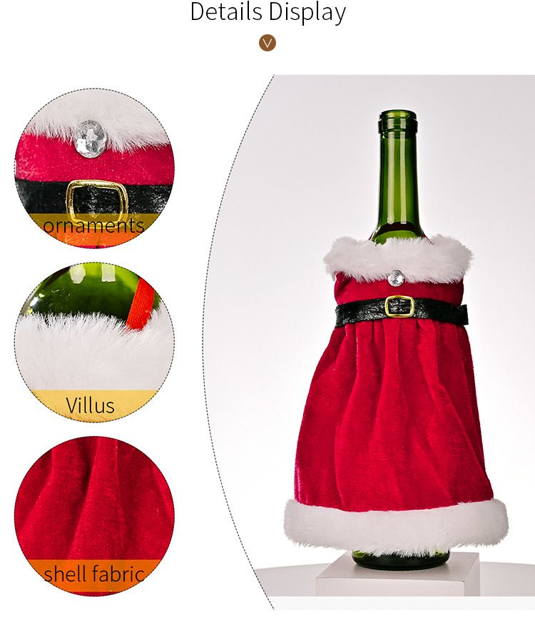 Décoration de Noël Robe de Noël Ensemble de bouteilles de vin Ensemble de vin de Noël créatif Décoration de table à manger pour la maison_voghion.com