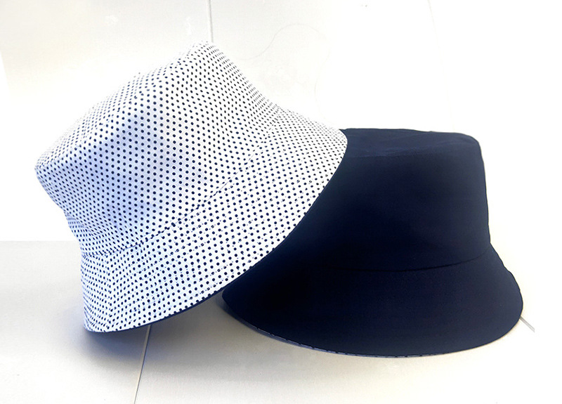 Black Solid Dots Bucket Hat Two Side Wear Unisex Simple Bob Caps Hip Hop Gorros Men Women Panama Cap Beach Fishing_voghion.com