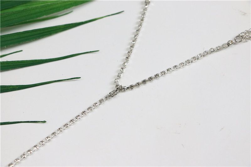 Semplice braccialetto con catena di diamanti a fila singola con strass e personalità della moda_voghion.com