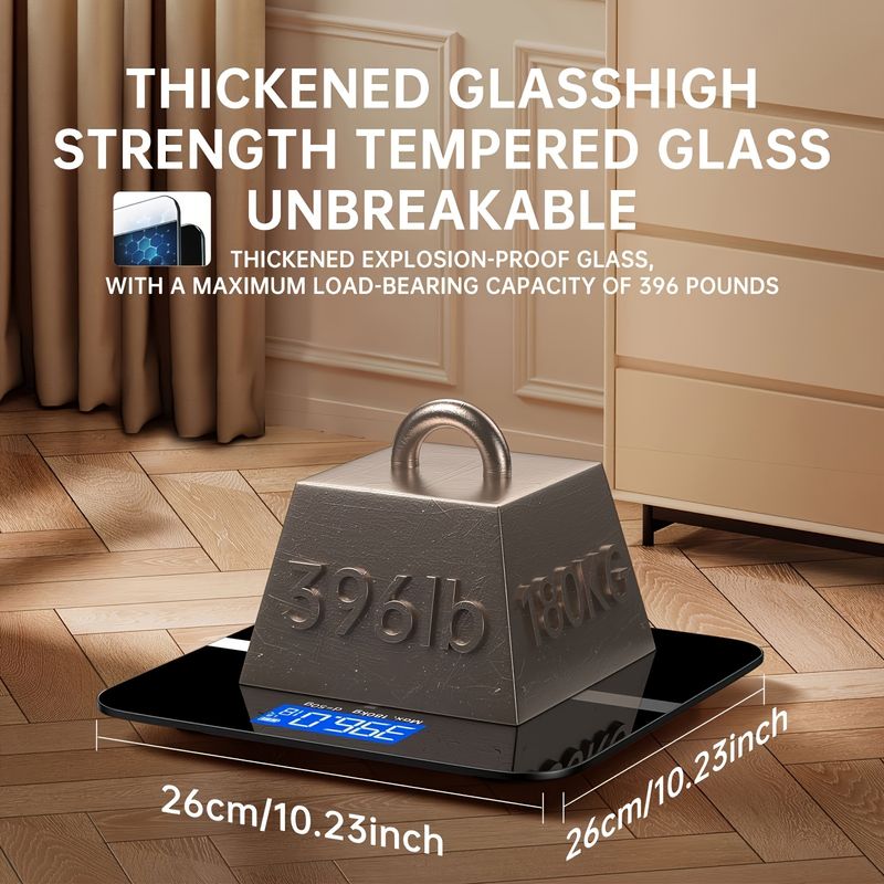 Bilancia digitale da bagno ad alta precisione con ampio display LCD, resistente per casa, palestra, ufficio, peso massimo postale_voghion.com