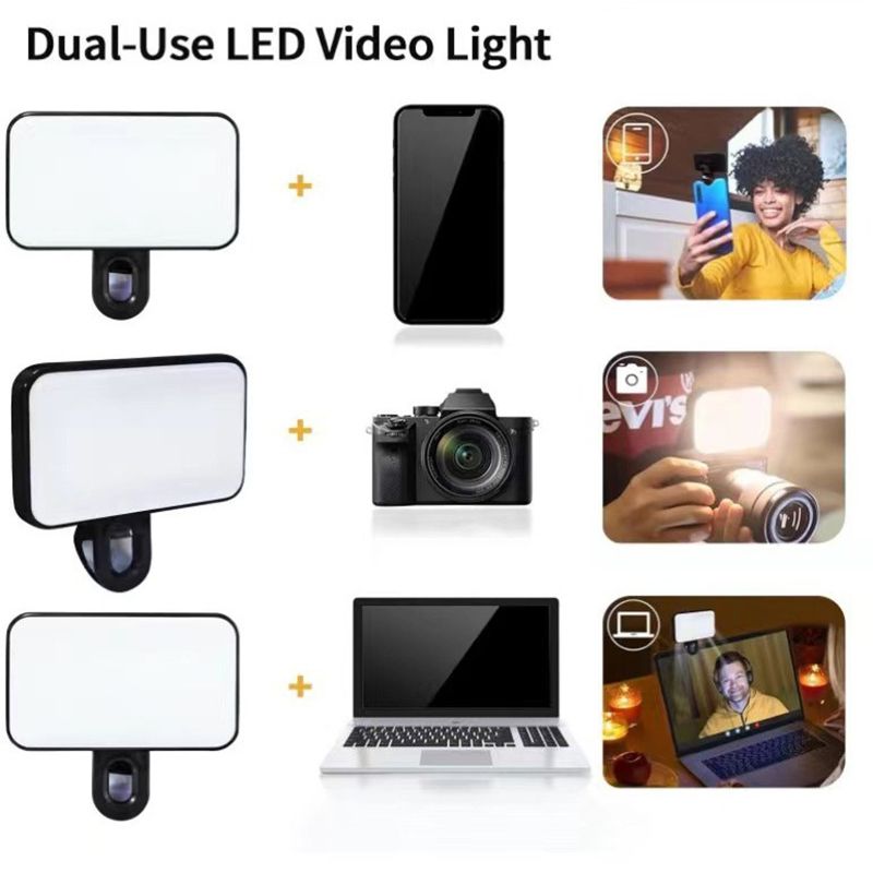 Pocket LED Selfie Light For IPhone Samsung IPad Mobile Phone Laptop Clip Flash Fill Video Photo Ringlight Photography_voghion.com