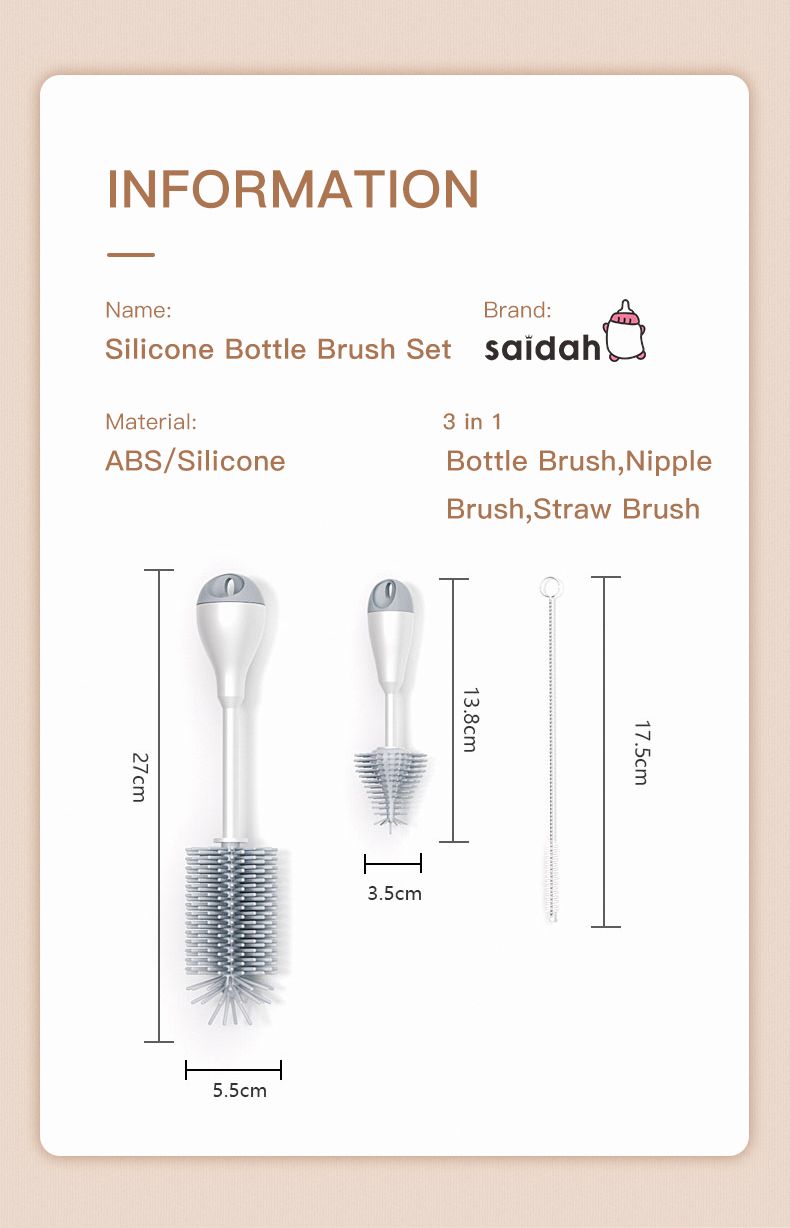 Conjunto de escovas para mamadeiras de silicone 3 em 1 com chupeta e canudo, ideal para canudinho de água com canudinho e garrafa térmica_voghion.com
