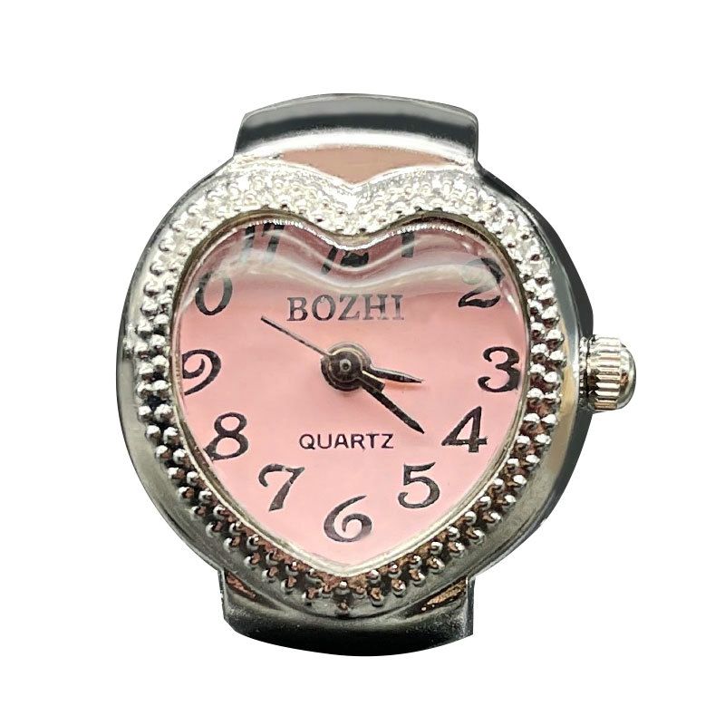 Pronto Stock 2024 Nuovo Creativit Orologio a Forma di Cuore Vintage Punk Elastico Dita Orologi Donne Uomini Hip Hop Anelli di Coppia_voghion.com