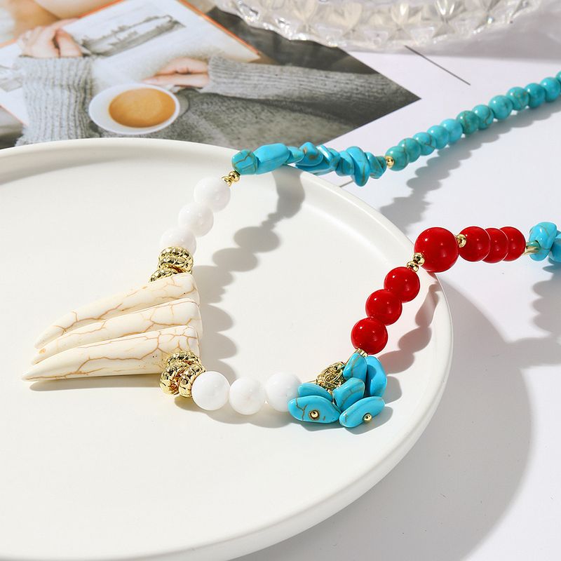 Bohemian Ethnic Wind Turquoise Necklace Female_voghion.com