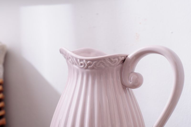 Elegant White Ceramic Flower Vase With Water Reservoir - Modern Minimalist Design For Home & Florist Wholesale (White, Blue, Gray, Pink)_voghion.com