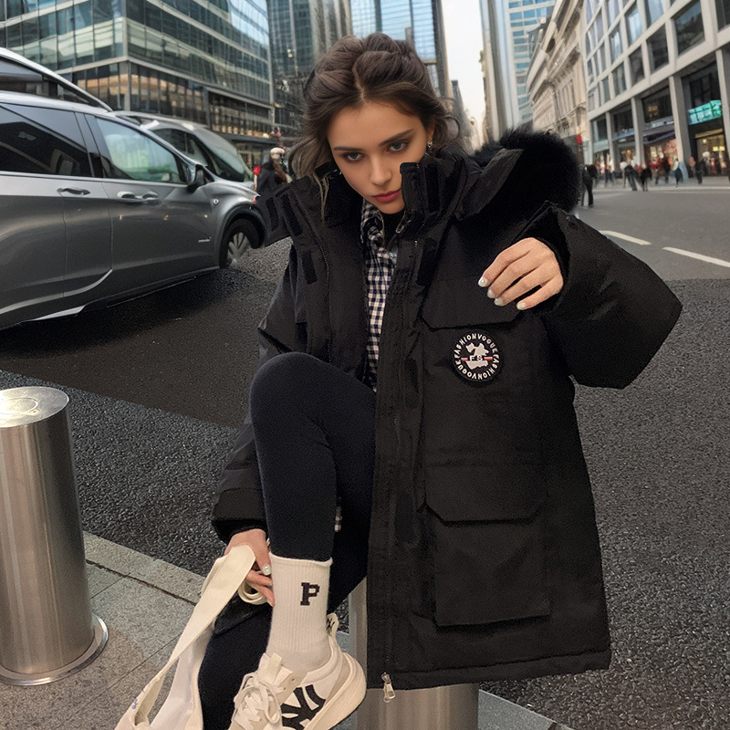 Women's Clothing Winter New Workwear winter coats Cotton Jacket For Women Thickened Small Coat Couple Design Fur Collar Cotton Coat_voghion.com