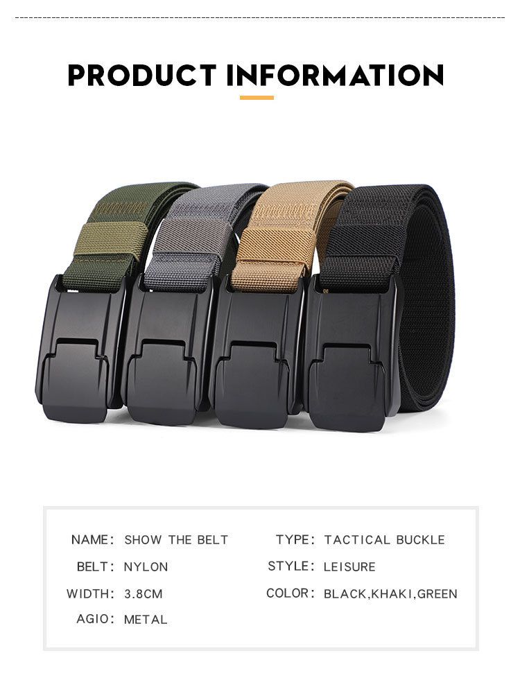 HOT New Stretch For Men and Women Hard Alloy Quick Release Buckle Strong Real Nylon Unisex Elastic Overalls Work Belt_voghion.com