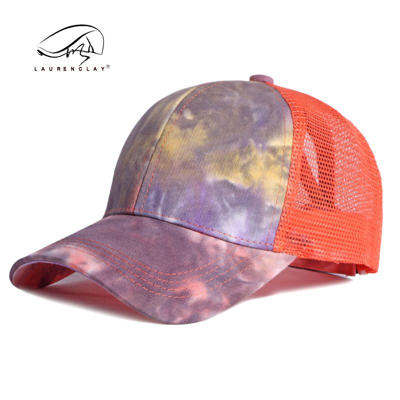 Spring and summer women net hat fashion gradual change ponytail baseball cap outdoor sports beach hat_voghion.com