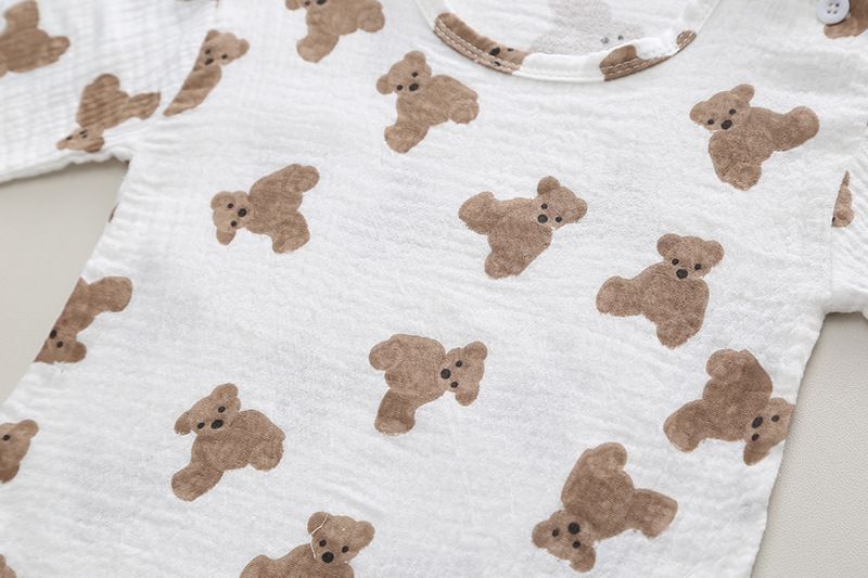 Nuevo traje de dibujos animados con aire acondicionado para niños y niñas, conjunto de manga larga, ropa informal para el hogar, pijamas, conjunto de dos piezas para bebé_voghion.com