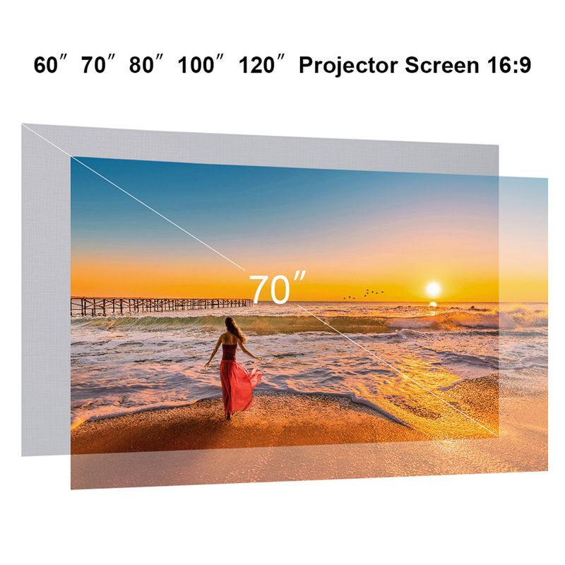 Écran de projection portable simple et anti-lumière, 60/70/80/100/120 pouces, pour la maison, l'extérieur et le bureau_voghion.com