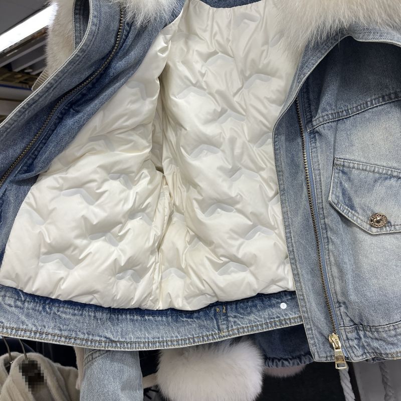 Abbigliamento invernale nuovo, giacca in pelliccia di volpe con collo largo, parka foderato spesso da donna_voghion.com