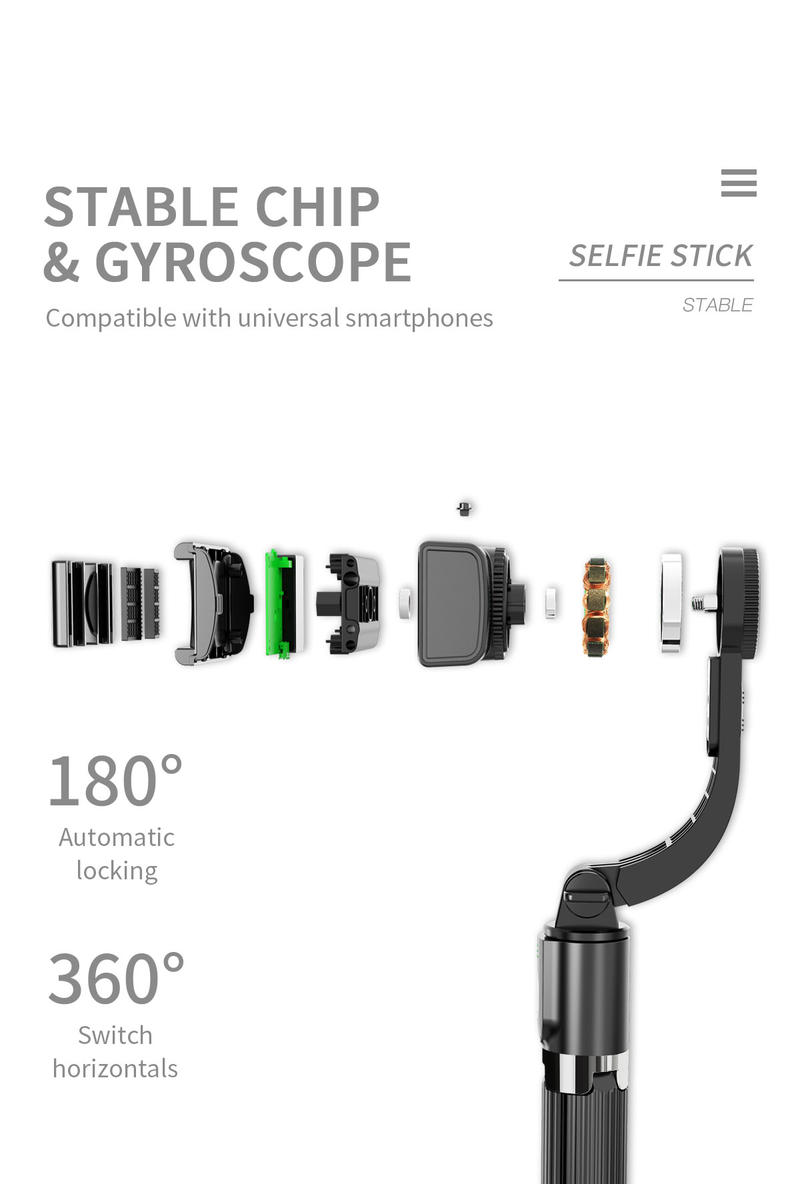 Universalledsstabilisator med selfiestick, lämplig för iPhone bärbar handhållen, universalled med tripp_voghion.com