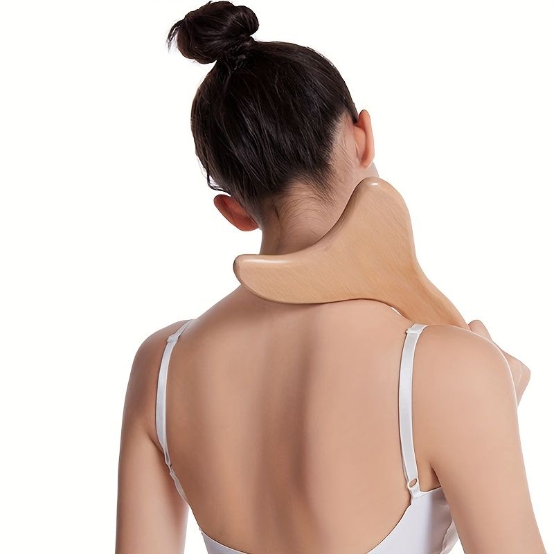 1 Stéck Holz Fëschschwanz Massageinstrument fir Ganzkierpermuskelentlastung - Multifunktionell fir gezielte Massage, perfekt fir den Heemgebrauch_voghion.com