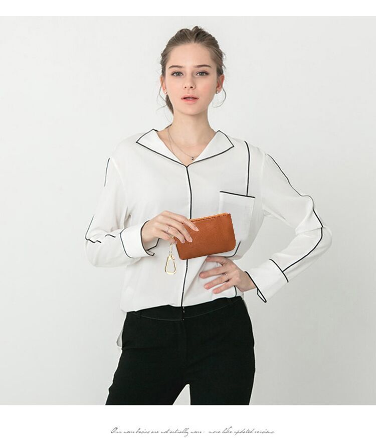 Echtes Leder Geldbörse neue Modemarke kreative dekorative kleine hängende Tasche Frauen Schlüsseltasche Münztasche einfache Mini-Karte Tasche_voghion.com