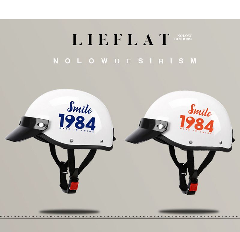 Casco retro al por mayor de fábrica 3C personalidad hombres y mujeres coche eléctrico medio casco cuatro estaciones universal verano protección solar casco_voghion.com