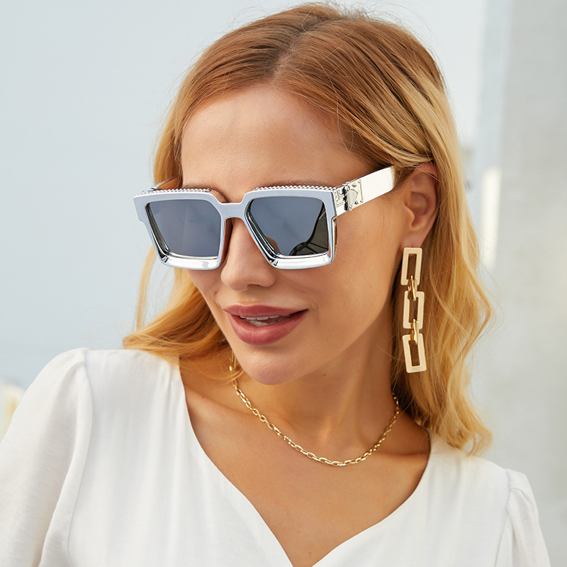 Sonnenbrillen mit Diamantrahmen, weibliche Internet-Berühmtheit, Millionär, Sonnenbrillen im gleichen Stil, modische Sonnenbrillen für Männer_voghion.com