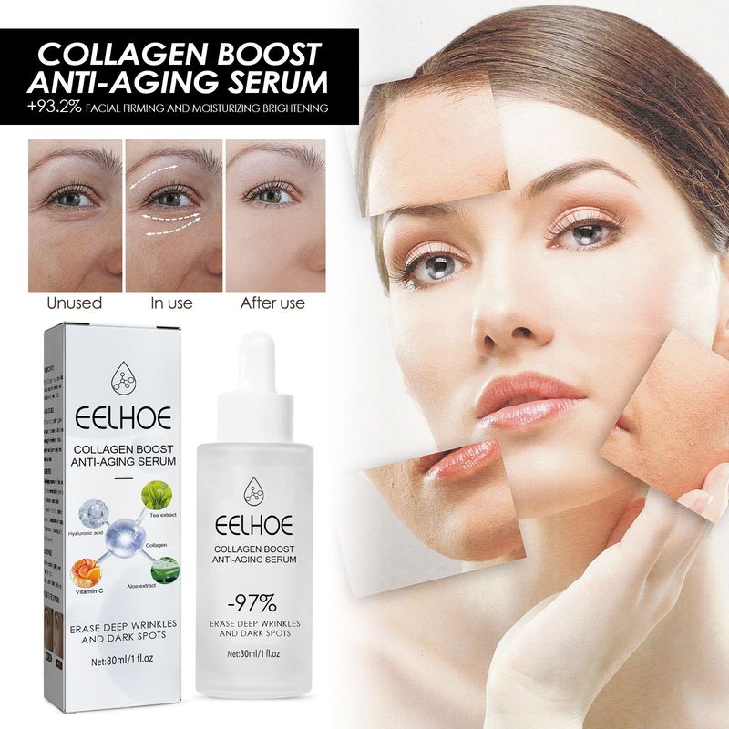 Collagen Anti Wrinkle Facial Serum Anti Aging Face Lift Tightening Dark Spot Remover Brighten Moisturizing Korean Cosmetics 30ml_voghion.com