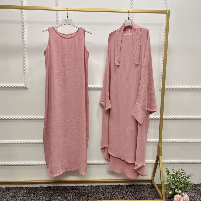 Verve Abaya Vêtements pour femmes musulmanes Dubaï Turquie Robe à manches chauve-souris Robe intérieure Ensemble deux pièces_voghion.com