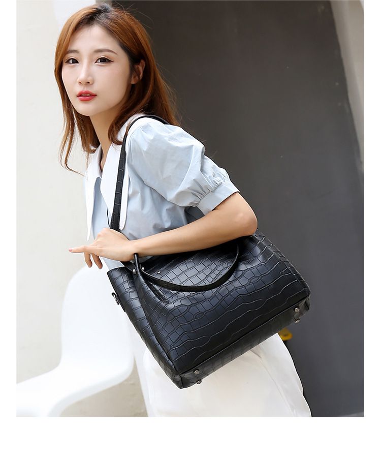 Handtasset voor dames Damestas Mode Mode Krokodillenprint Vierdelige set Tas Grote capaciteit Enkele schouder Crossbody Bucket Bag_voghion.com