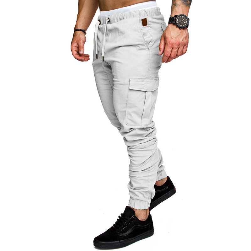 Men's Workwear Cargo Pants - Multi-Pocket Utility Trousers With Durable Woven Fabric, Year-Round Casual Pants_voghion.com
